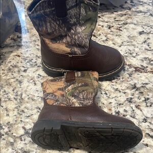 Kids' Brown and Camouflage Boots